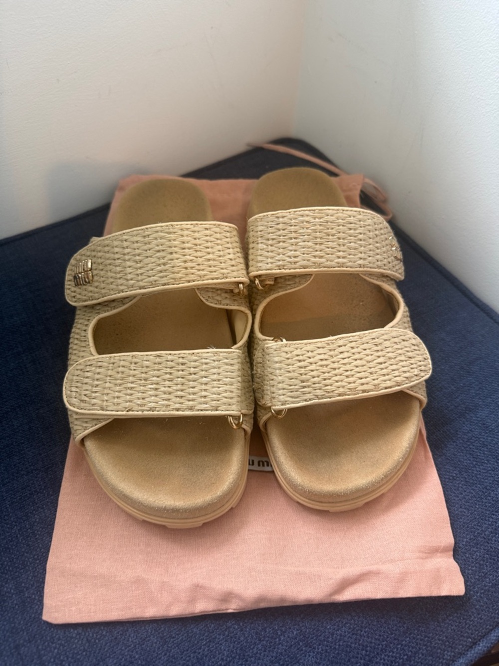 Dhgate raffia slide sandals size 8